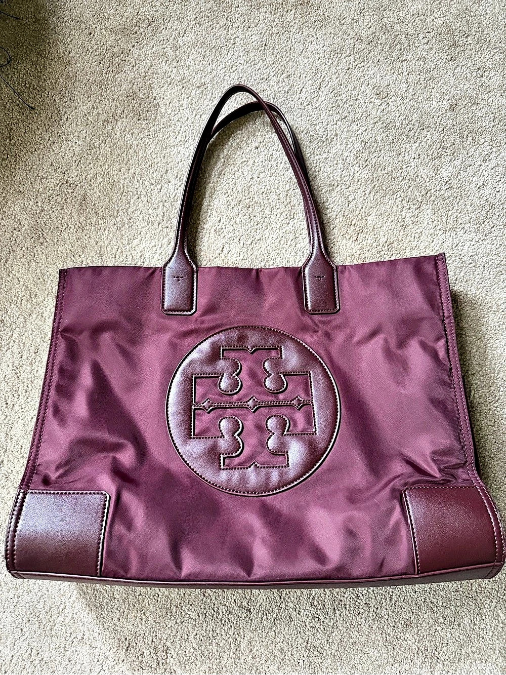 Tory Burch Large Ella Nylon Tote in Burgundy